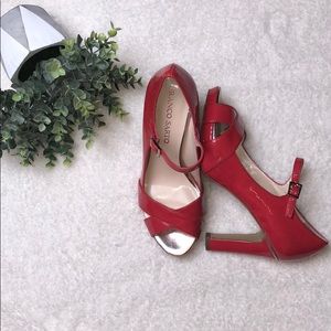 Franco Sarto Red Patent Leather 3.5” Pumps Size 7